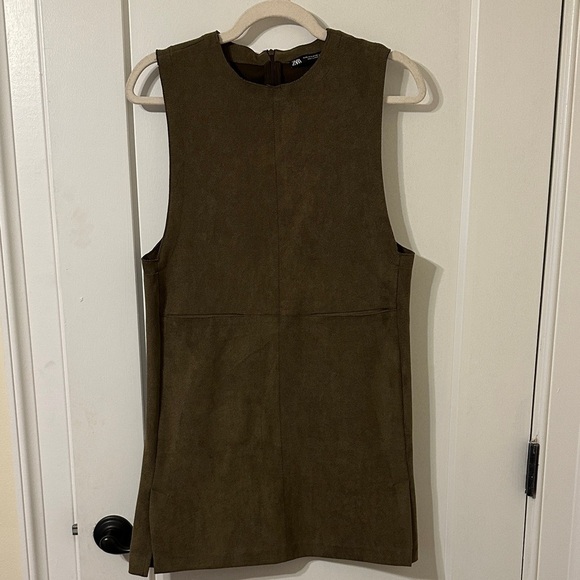 Zara Brown Soft Sleeveless Mini Dress - Picture 1 of 6